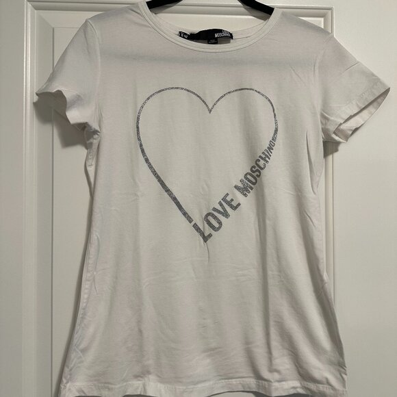 LOVE MOSCHINO White T-Shirt - Picture 1 of 3
